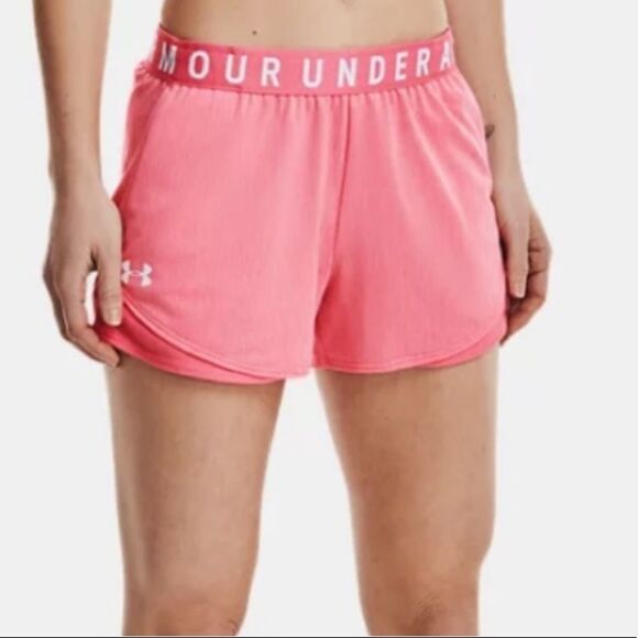 Under Armour Pink Lemonade Running Athletic Shorts Sz XXL - Picture 1 of 12